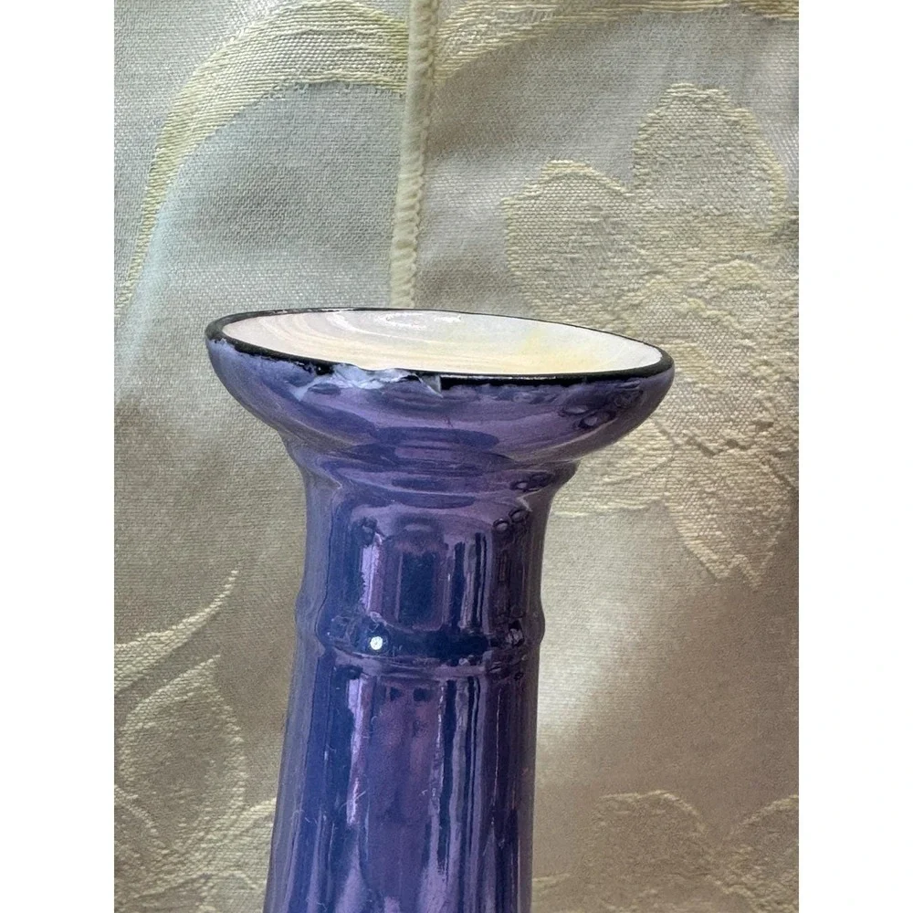 Antique 1922 Limoges France Lusterware Candlesticks Signed G.E. Mills Art Deco